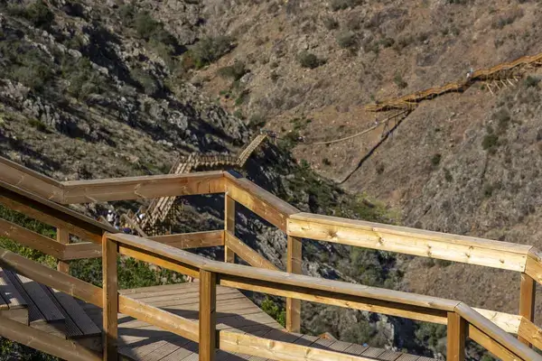 stock-photo-wooden-path-mountain-ideal-nature-walks-located-alferce-village-portugal